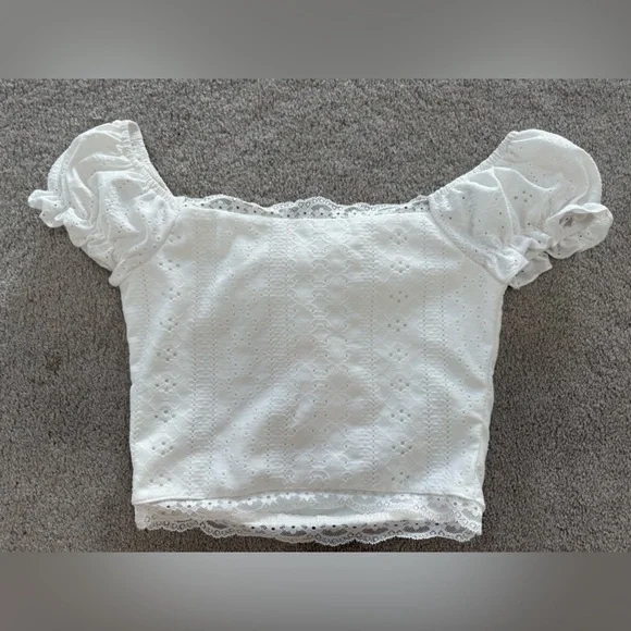 SHEIN White Lace Detail Top - Picture 2 of 3